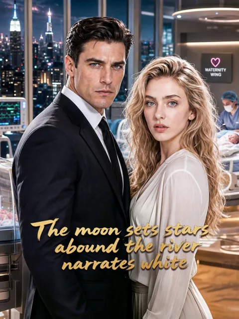 The moon sets stars abound the river narrates white